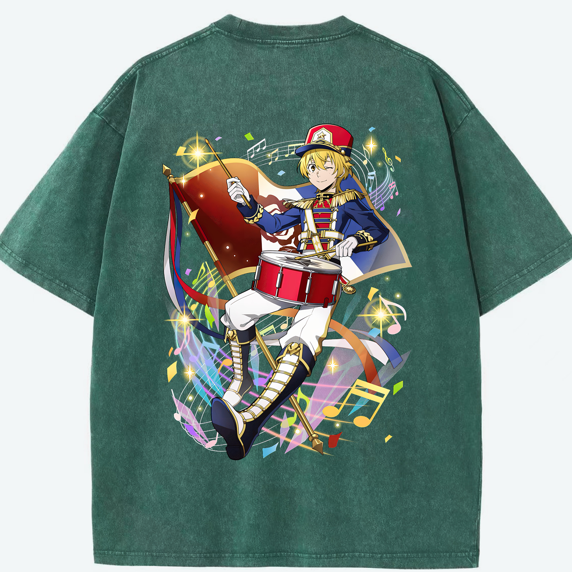 （画像用） 文豪ストレイドッグス Bungo Stray Dogs 綿100% ヴィンテージ風 半袖Tシャツ（背面プリント）
